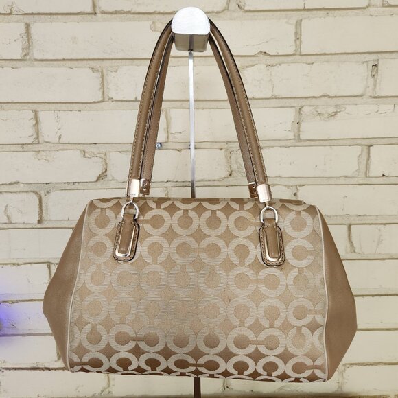 Coach Madeline East West Op Art Sateen Satchel Handbag Purse